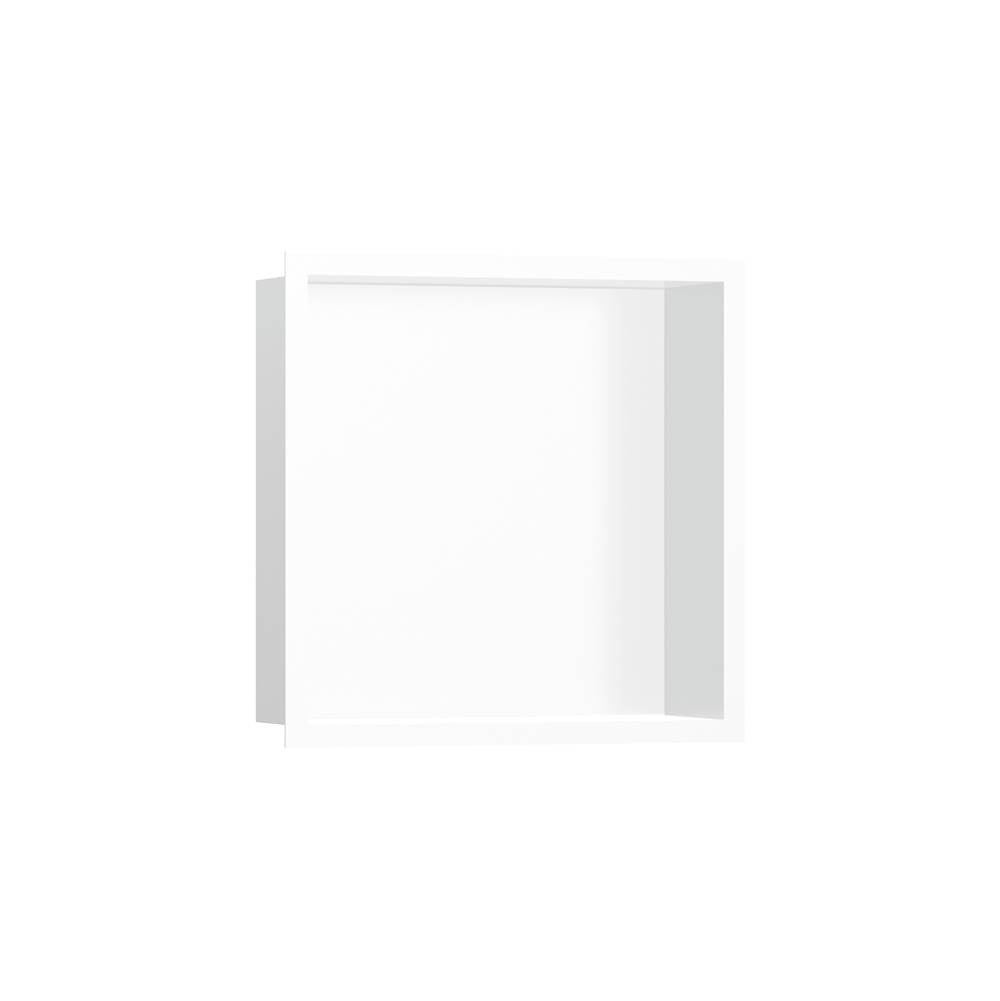 Hansgrohe - XtraStoris Individual Wall Niche Matte White with Design Frame 12''x 12''x 4''  in Matte White - Matte White