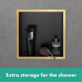 XtraStoris Individual Wall Niche Brushed Stainless Steel with Design Frame 12''x 12''x 4''  in Brushed Bronze