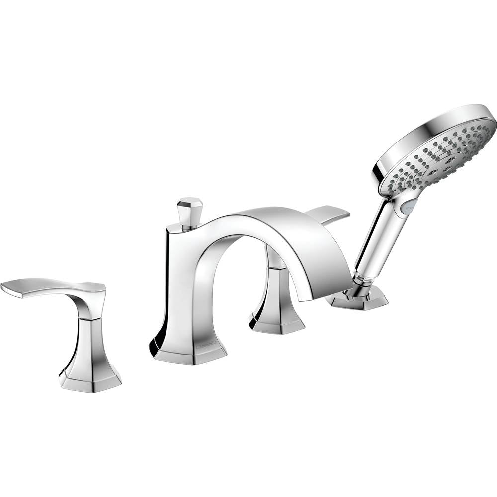 Hansgrohe - Locarno 4-Hole Roman Tub Set Trim with 1.75 GPM Handshower in Chrome - Chrome