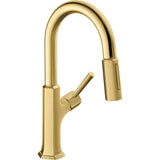 Hansgrohe - Locarno Prep Kitchen Faucet, 2-Spray Pull-Down, 1.75 GPM in Brushed Gold Optic - Brushed Gold Optic