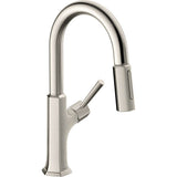 Hansgrohe - Locarno Prep Kitchen Faucet, 2-Spray Pull-Down, 1.75 GPM in Steel Optic - Steel Optic