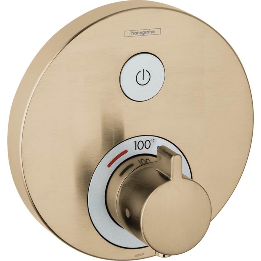 Hansgrohe - ShowerSelect S  Thermostatic Trim for 1 Function, Round in Brushed Bronze - Brushed Bronze