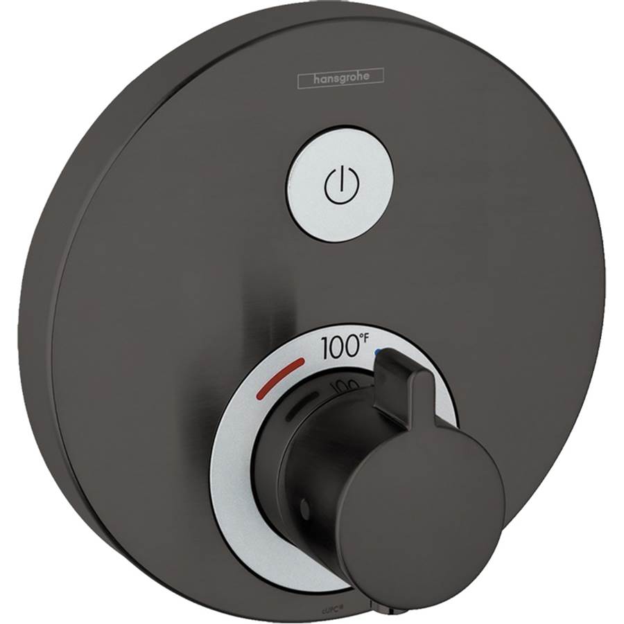 Hansgrohe - ShowerSelect S  Thermostatic Trim for 1 Function, Round in Brushed Black Chrome - Brushed Black Chrome