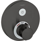 Hansgrohe - ShowerSelect S  Thermostatic Trim for 1 Function, Round in Brushed Black Chrome - Brushed Black Chrome