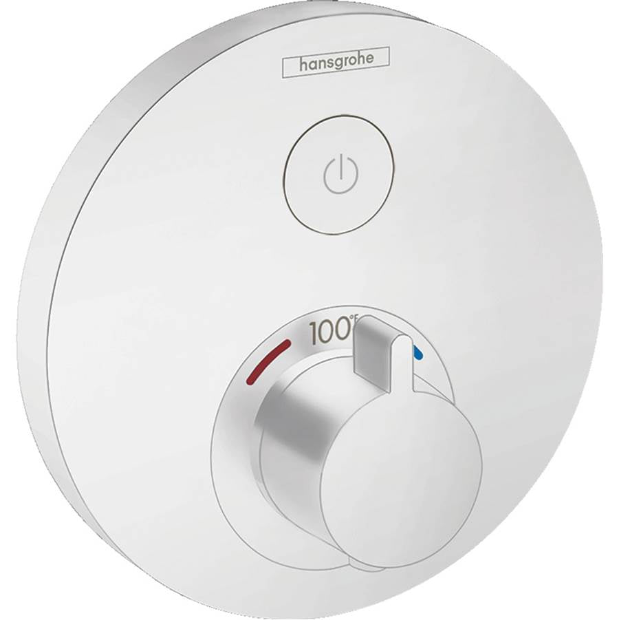 Hansgrohe - ShowerSelect S  Thermostatic Trim for 1 Function, Round in Matte White - Matte White