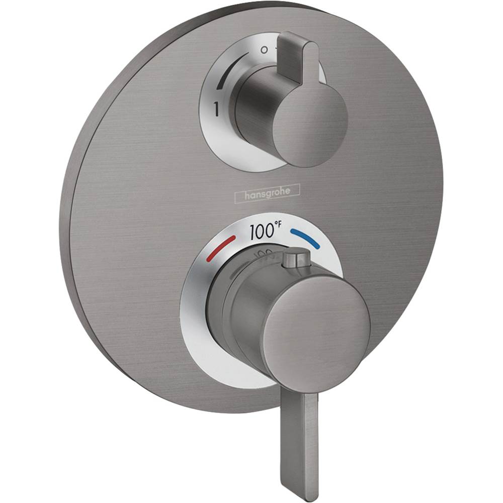 Hansgrohe - Ecostat S Thermostatic Trim with Volume Control in Brushed Black Chrome - Brushed Black Chrome