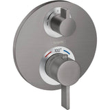 Hansgrohe - Ecostat S Thermostatic Trim with Volume Control in Brushed Black Chrome - Brushed Black Chrome