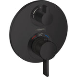 Hansgrohe - Ecostat S Thermostatic Trim with Volume Control in Matte Black - Matte Black
