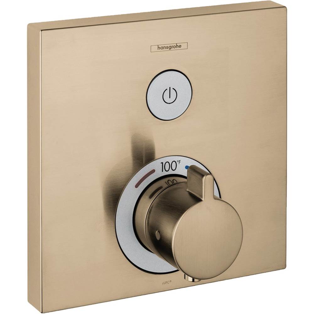 Hansgrohe - ShowerSelect Thermostatic Trim for 1 Function, Square in Brushed Bronze - Brushed Bronze