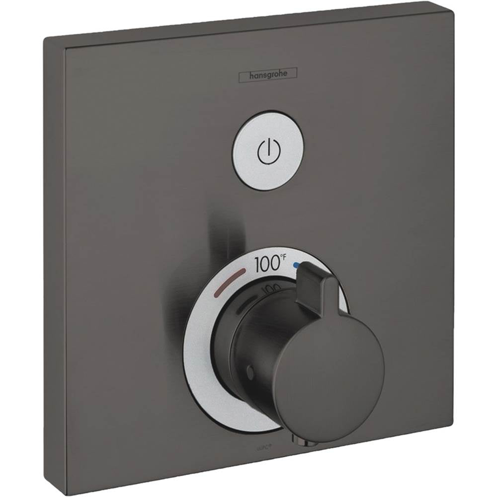 Hansgrohe - ShowerSelect Thermostatic Trim for 1 Function, Square in Brushed Black Chrome - Brushed Black Chrome