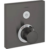 Hansgrohe - ShowerSelect Thermostatic Trim for 1 Function, Square in Brushed Black Chrome - Brushed Black Chrome