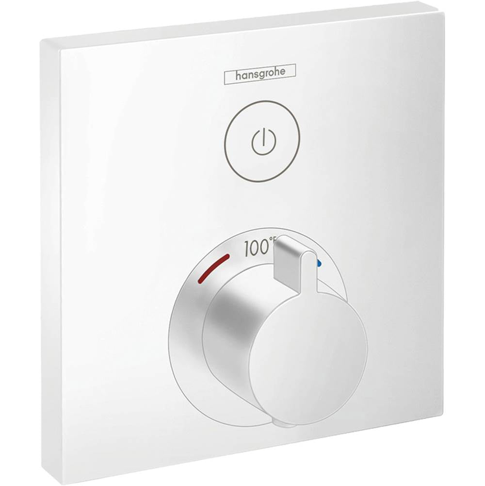 Hansgrohe - ShowerSelect Thermostatic Trim for 1 Function, Square in Matte White - Matte White