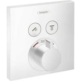 Hansgrohe - ShowerSelect Thermostatic Trim for 2 Functions, Square in Matte White - Matte White