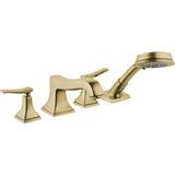 Hansgrohe - Metropol Classic 4-Hole Roman Tub Set Trim with Lever Handles and 1.8 GPM Handshower in Brushed Bronze - Brushed Bronze