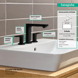 Rebris E Widespread Faucet 110 with Pop-Up Drain, 1.2 GPM in Chrome