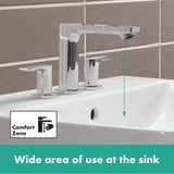 Rebris E Widespread Faucet 110 with Pop-Up Drain, 1.2 GPM in Chrome