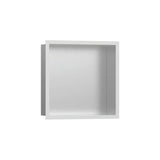 Hansgrohe - XtraStoris Individual Wall Niche Brushed Stainless Steel with Design Frame 12''x 12''x 4''  in Matte White - Matte White