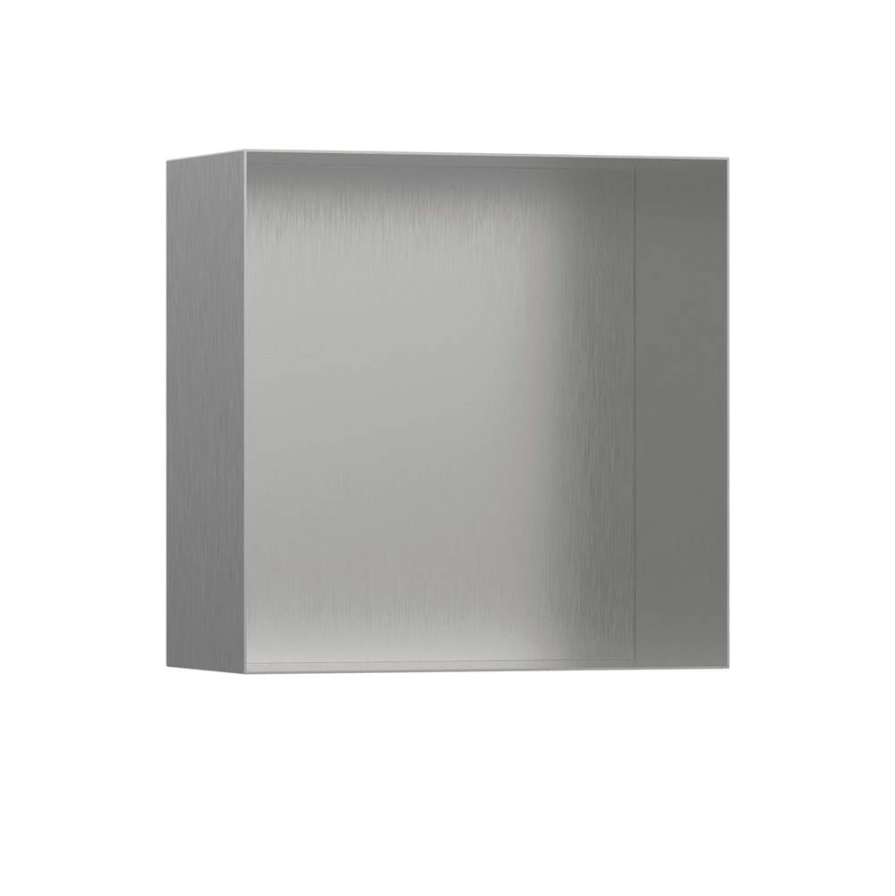 Hansgrohe - XtraStoris Minimalistic Wall Niche Frameless 12''x 12''x 5.5''  in Brushed Stainless Steel - Brushed Stainless Steel