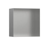 Hansgrohe - XtraStoris Minimalistic Wall Niche Frameless 12''x 12''x 5.5''  in Brushed Stainless Steel - Brushed Stainless Steel