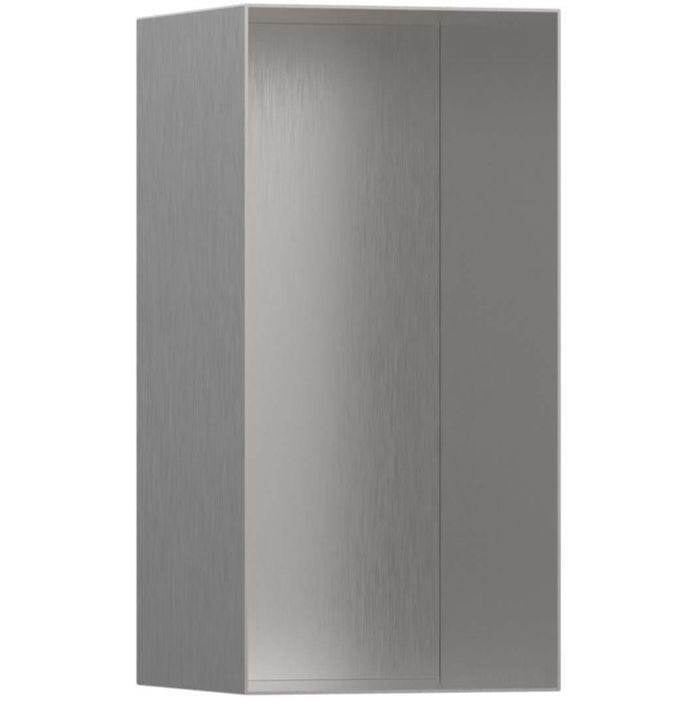 Hansgrohe - XtraStoris Minimalistic Wall Niche Frameless 12''x 6''x 5.5''  in Brushed Stainless Steel - Brushed Stainless Steel