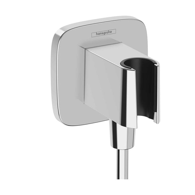 Hansgrohe - FixFit Q Wall Outlet with Handshower Holder in Chrome - Chrome