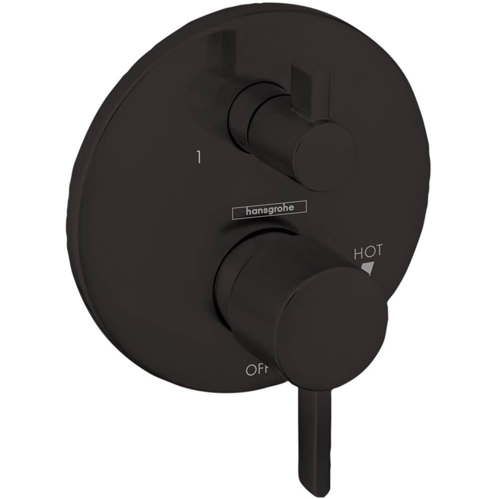 Hansgrohe - EcoStat Pressure Balance Trim S with Diverter in Matte Black - Matte Black