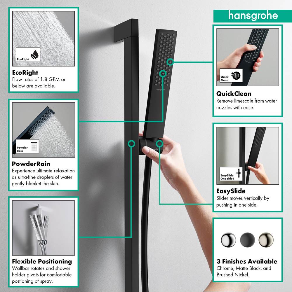 Pulsify E Wallbar Set 100 1-Jet 24'', 1.75 GPM in Chrome