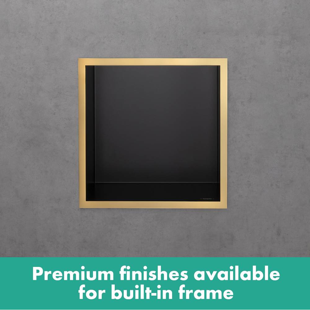 XtraStoris Individual Wall Niche Brushed Stainless Steel with Design Frame 12''x 12''x 4''  in Brushed Bronze