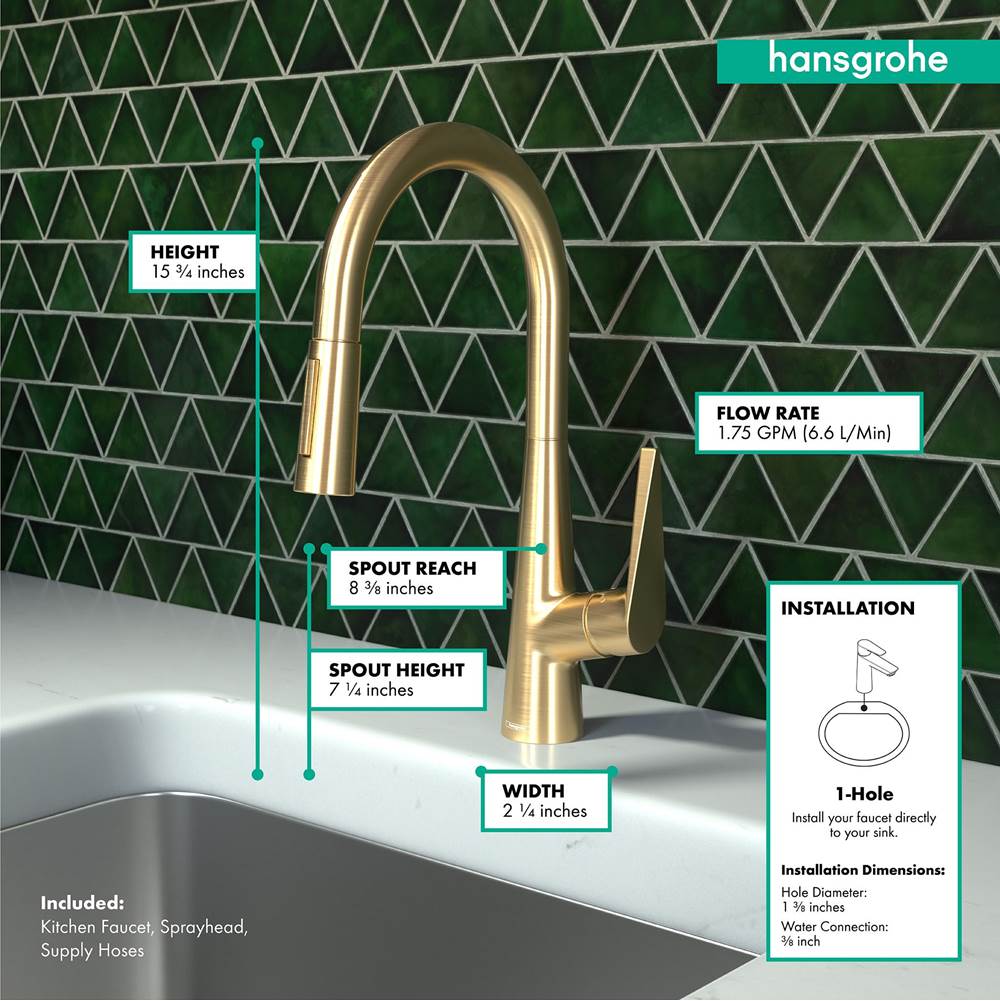 Talis S HighArc Kitchen Faucet, 2-Spray Pull-Down, 1.75 GPM in Chrome