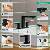 Rebris E Widespread Faucet 110 with Pop-Up Drain, 1.2 GPM in Chrome