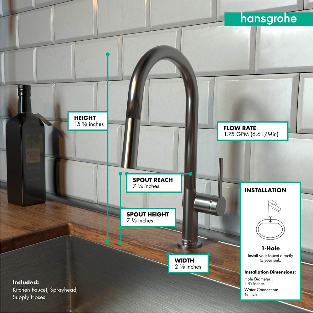 Talis N HighArc Kitchen Faucet, A-Style 2-Spray Pull-Down, 1.75 GPM in Chrome