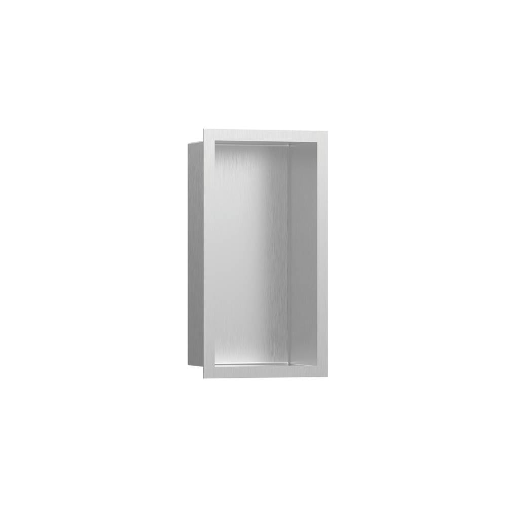 Hansgrohe - XtraStoris Individual Wall Niche Brushed Stainless Steel with Design Frame 12''x 6''x 4''  in Brushed Stainless Steel - Brushed Stainless Steel