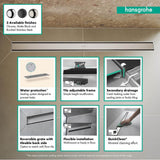 RainDrain Match Trim for 47 1/4'' Rough with Height Adjustable Frame in Chrome