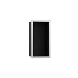 Hansgrohe - XtraStoris Individual Wall Niche Matte Black with Design Frame 12''x 6''x 4'' in Brushed Stainless Steel - Brushed Stainless Steel