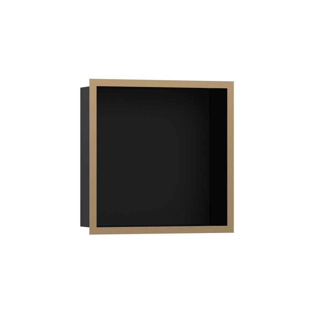Hansgrohe - XtraStoris Individual Wall Niche Matte Black with Design Frame 12''x 12''x 4'' in Brushed Bronze - Brushed Bronze