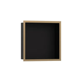 Hansgrohe - XtraStoris Individual Wall Niche Matte Black with Design Frame 12''x 12''x 4'' in Brushed Bronze - Brushed Bronze