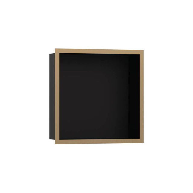 Hansgrohe - XtraStoris Individual Wall Niche Matte Black with Design Frame 12''x 12''x 4'' in Brushed Bronze - Brushed Bronze