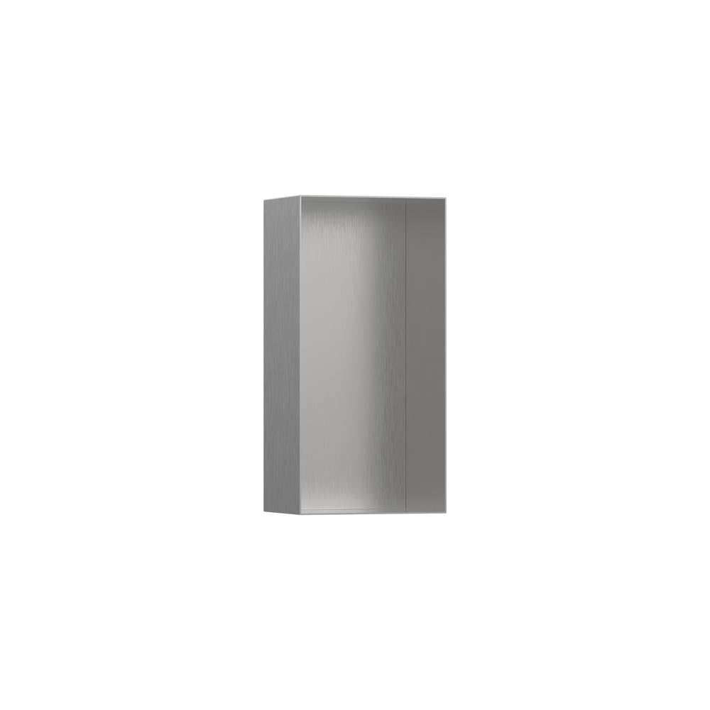 Hansgrohe - XtraStoris Minimalistic Wall Niche Frameless 12''x 6''x 4''  in Brushed Stainless Steel - Brushed Stainless Steel