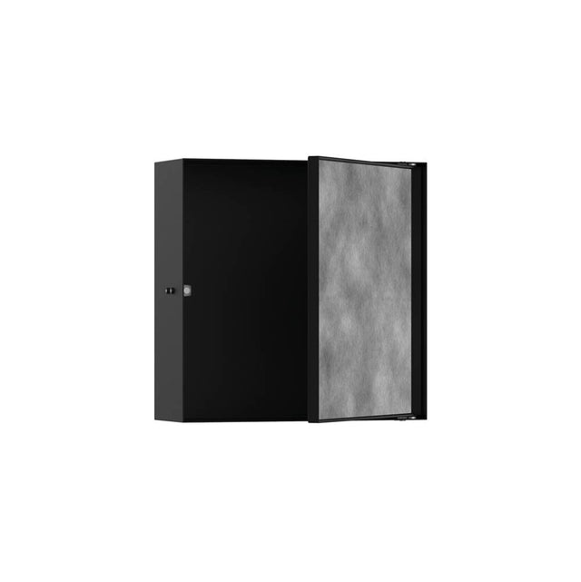 Hansgrohe - XtraStoris Rock Wall Niche with Tileable Door 12''x 12''x 4'' in Matte Black - Matte Black