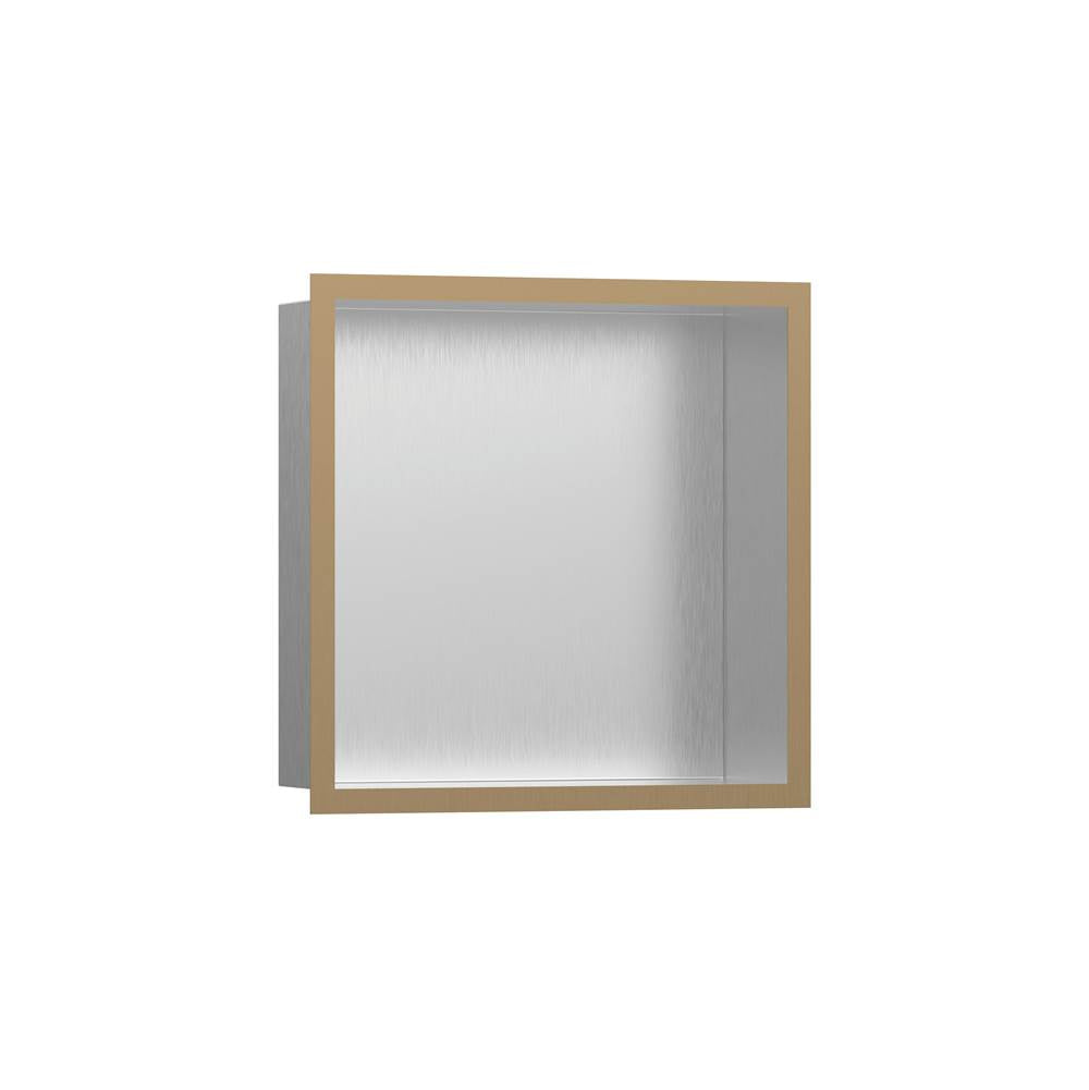 Hansgrohe - XtraStoris Individual Wall Niche Brushed Stainless Steel with Design Frame 12''x 12''x 4''  in Brushed Bronze - Brushed Bronze