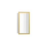 Hansgrohe - XtraStoris Individual Wall Niche Matte White with Design Frame 12''x 6''x 4''  in Polished Gold Optic - Polished Gold Optic