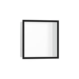 Hansgrohe - XtraStoris Individual Wall Niche Matte White with Design Frame 12''x 12''x 4''  in Matte Black - Matte Black
