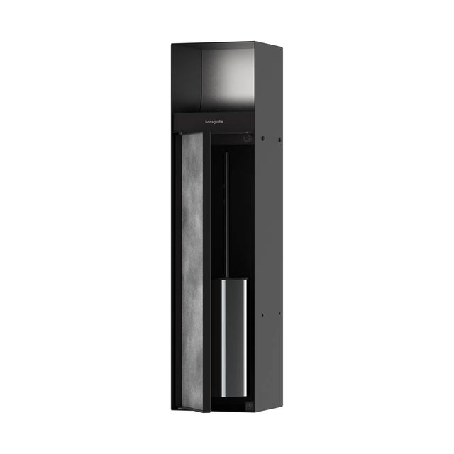 Hansgrohe - XtraStoris Rock Recessed Toilet Brush Holder with Toilet Paper Holder & Tileable Door in Matte Black - Matte Black