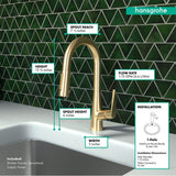Talis S Prep Kitchen Faucet, 2-Spray Pull-Down, 1.75 GPM in Chrome