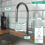 Talis N HighArc Kitchen Faucet, O-Style 2-Spray Pull-Down, 1.75 GPM in Chrome