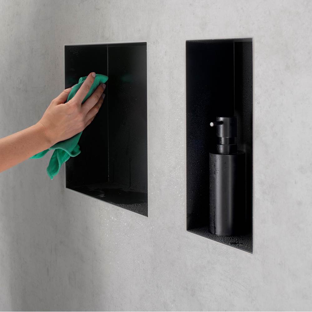 XtraStoris Minimalistic Wall Niche Frameless 12''x 12''x 4''  in Matte Black