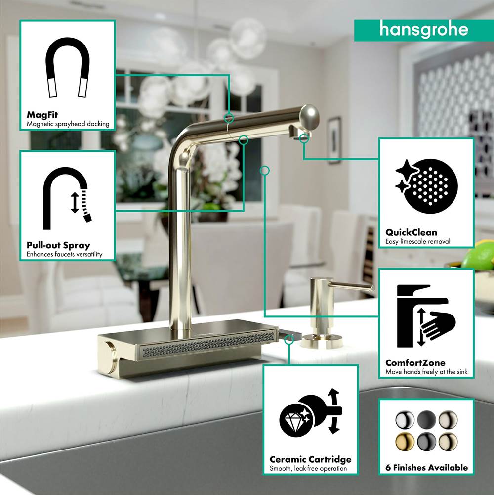 Aquno Select Kitchen Faucet, 2-Spray Pull-Out, 1.75 GPM in Chrome