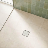 RainDrain Brilliance Point Drain Set 6''x 6'' Trim Tileable Rear Cover and Rough in Matte Black