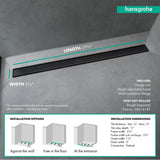 RainDrain Match Trim for 39 3/8'' Rough with Height Adjustable Frame in Chrome