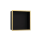 Hansgrohe - XtraStoris Individual Wall Niche Matte Black with Design Frame 12''x 12''x 4'' in Polished Gold Optic - Polished Gold Optic